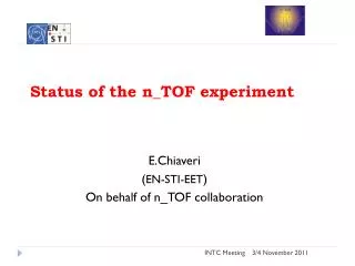 Status of the n_TOF experiment