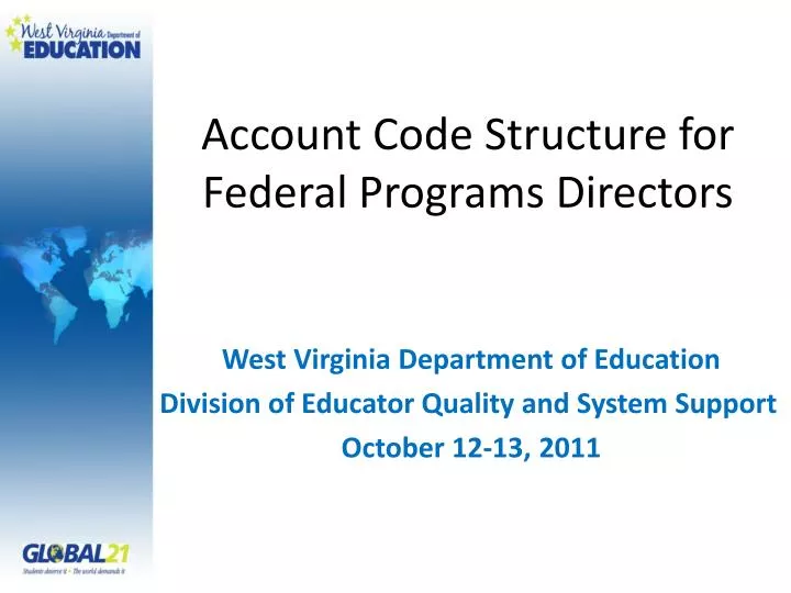 account code structure for federal programs directors