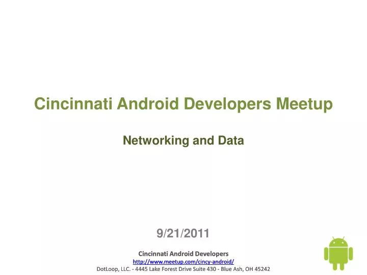 cincinnati android developers meetup networking and data 9 21 2011