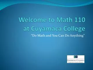 Welcome to Math 110 at Cuyamaca College
