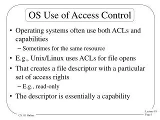 OS Use of Access Control