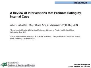 A Review of Interventions that Promote Eating by Internal Cues
