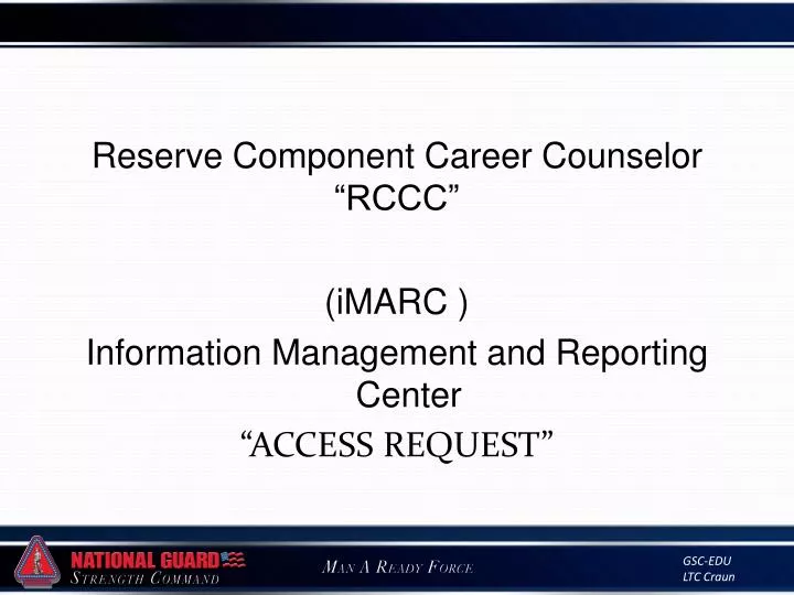 reserve component career counselor rccc