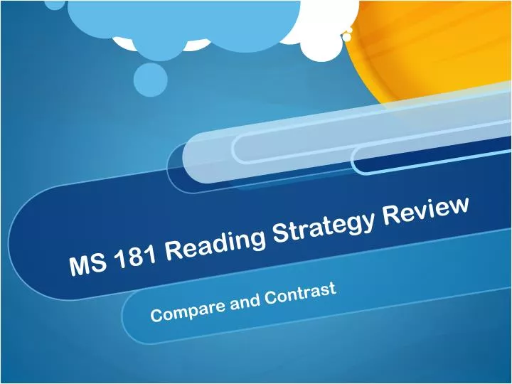 ms 181 reading strategy review