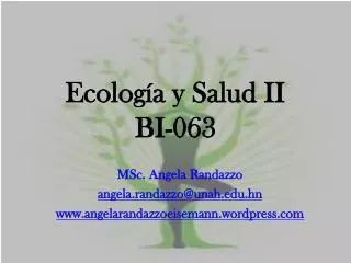 Ecología y Salud II BI-063