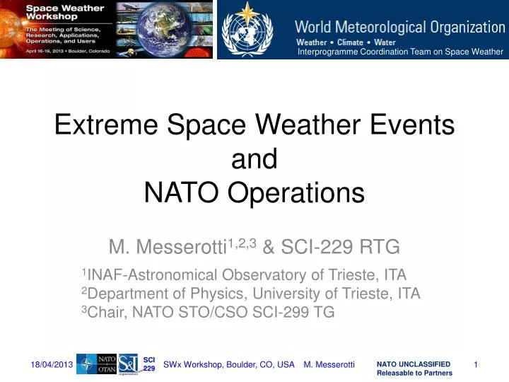 extreme space weather events and nato operations