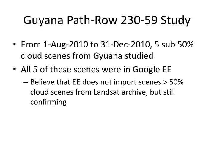 guyana path row 230 59 study