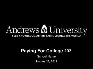 Paying For College 202