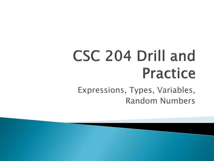 csc 204 drill and practice