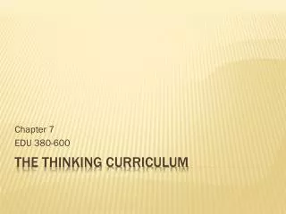The thinking curriculum