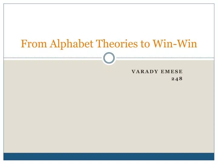 from alphabet theories to win win