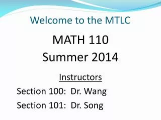 Welcome to the MTLC