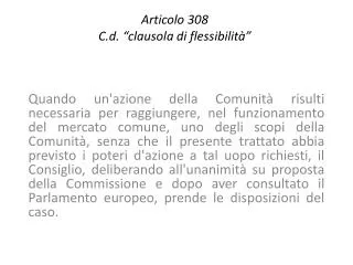 articolo 308 c d clausola di flessibilit