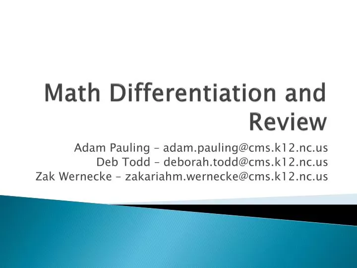 math differentiation and review