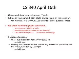 CS 340 April 16th