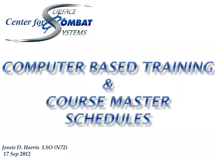 computer based training course master schedules