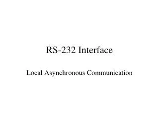 RS-232 Interface