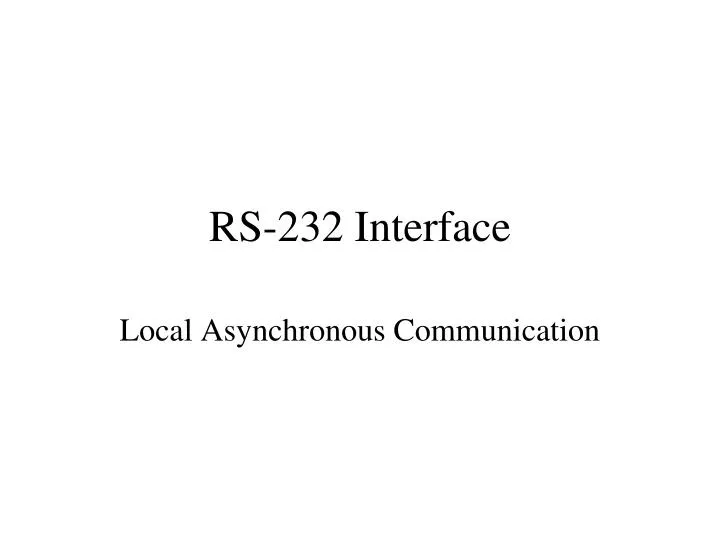 rs 232 interface