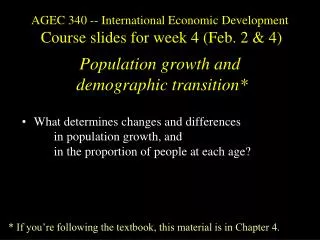 What determines changes and differences 		in population growth, and