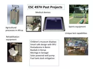 ESC 497H Past Projects