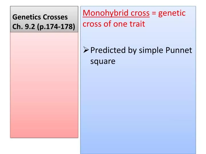genetics crosses ch 9 2 p 174 178