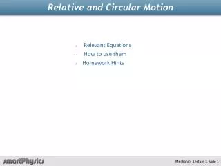 Relative and Circular Motion