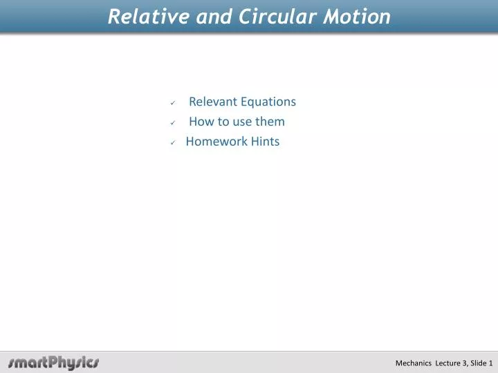 relative and circular motion