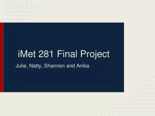 iMet 281 Final Project