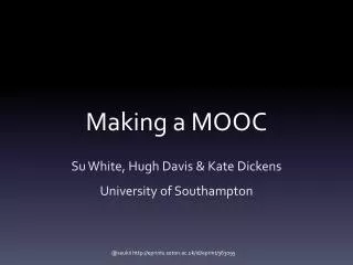 Making a MOOC