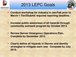 2013 LEPC Goals