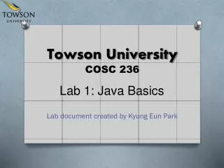 Towson University COSC 236