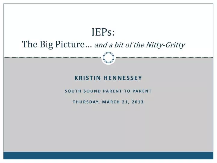 ieps the big picture and a bit of the nitty gritty