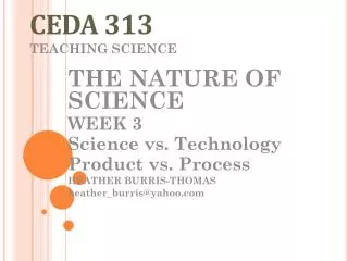 CEDA 313 TEACHING SCIENCE