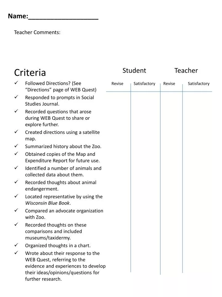 teacher comments