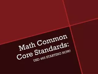 Math Common Core Standards: