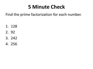 5 minute check