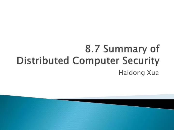 8 7 summary of distributed computer security