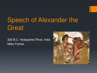 Speech of Alexander the Great