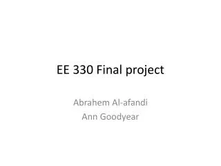 EE 330 Final project