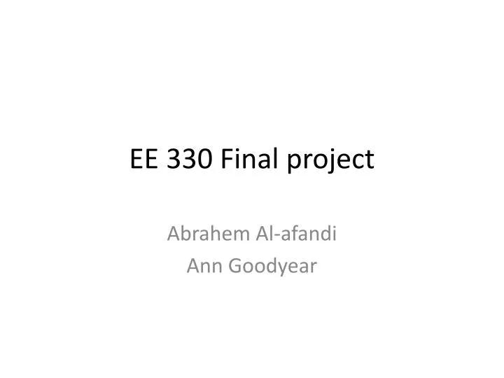 ee 330 final project