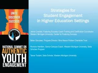 Strategies for Student Engagement in Higher Education Settings