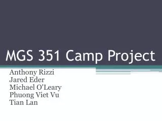 MGS 351 Camp Project