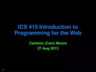 ics 415 introduction to programming for the web