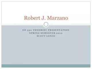robert j marzano