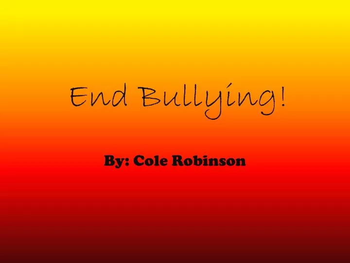 end bullying