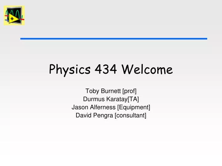 physics 434 welcome