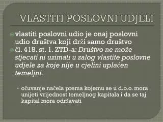 vlastiti poslovni udjeli