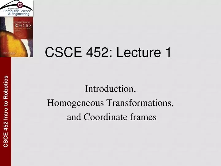 csce 452 lecture 1