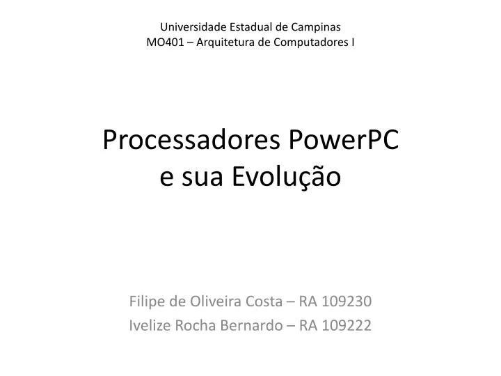 processadores powerpc e sua evolu o