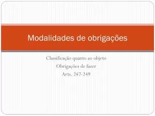 modalidades de obriga es
